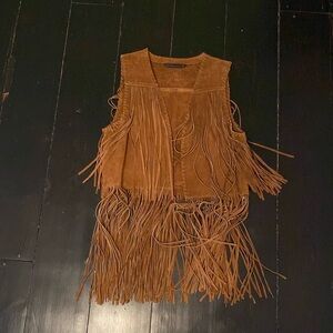 M- Zara boho fringe vest
